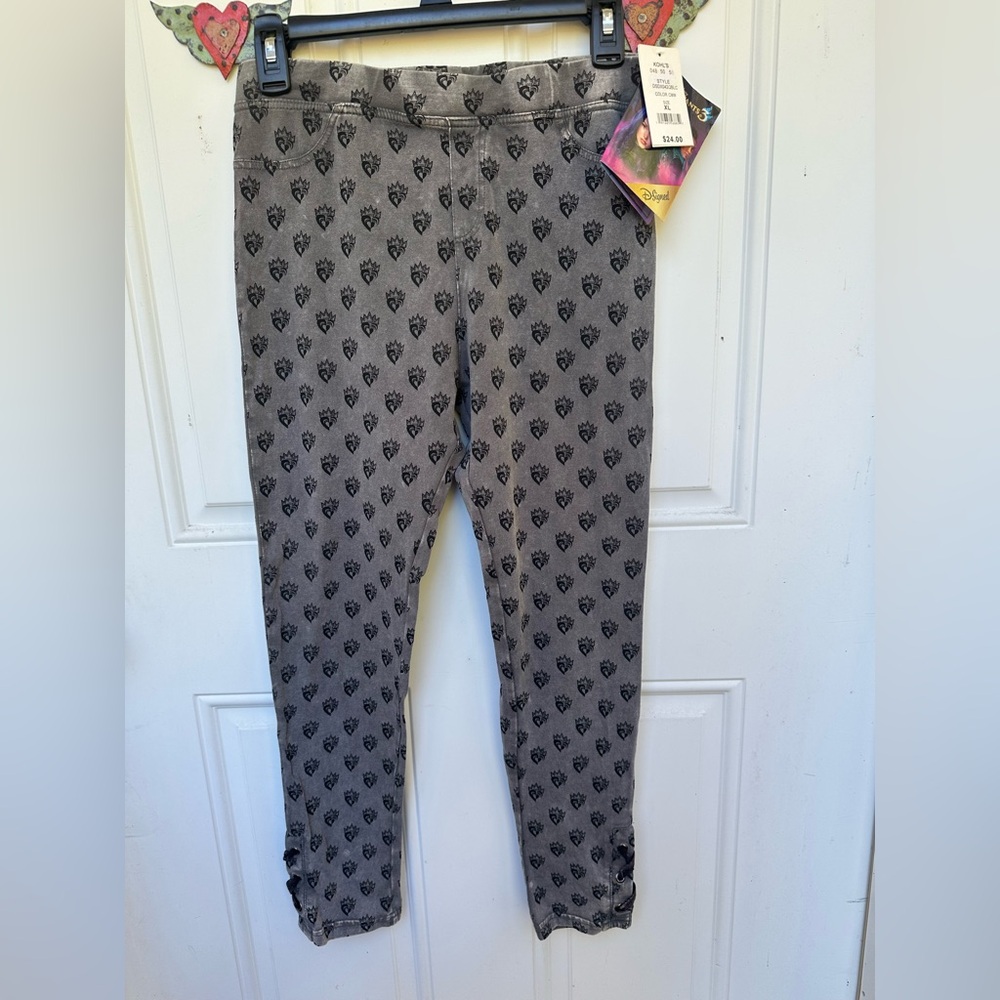 Disney Descendants 3 Kids Black and Gray Patterned Leggings